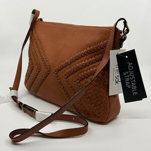 The Sak Moonrise Medium Leather Crossbody Bag NWT with imperfections